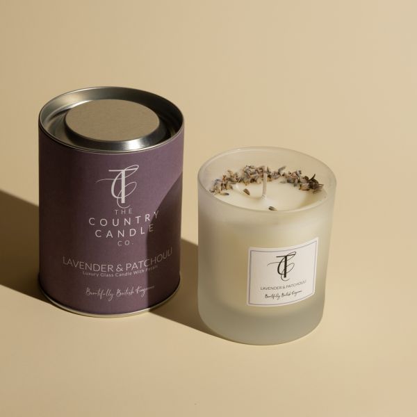 Lavender & Patchouli Pastel Candle Glass